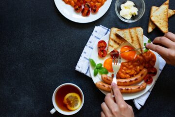 eating full English breakfast
