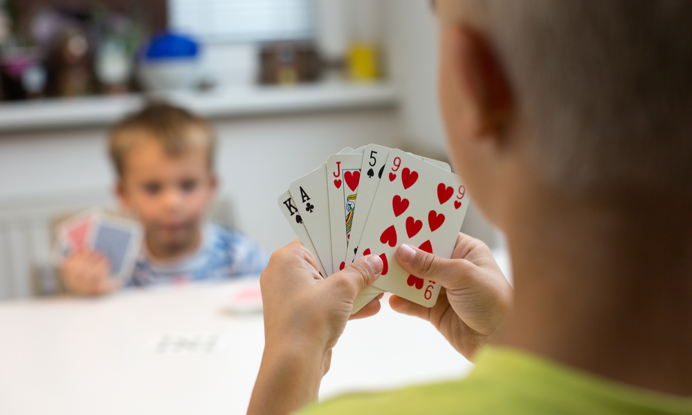 Brothers playing Card Game
