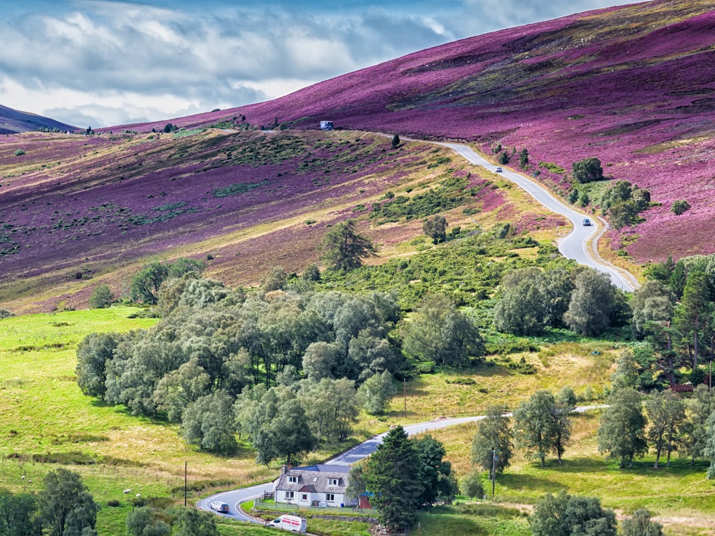 A lovely road near Cairngorms National Park