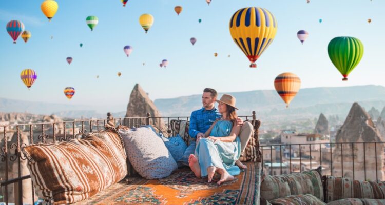 Couple on their honeymoon