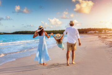 Family on a beach vacation