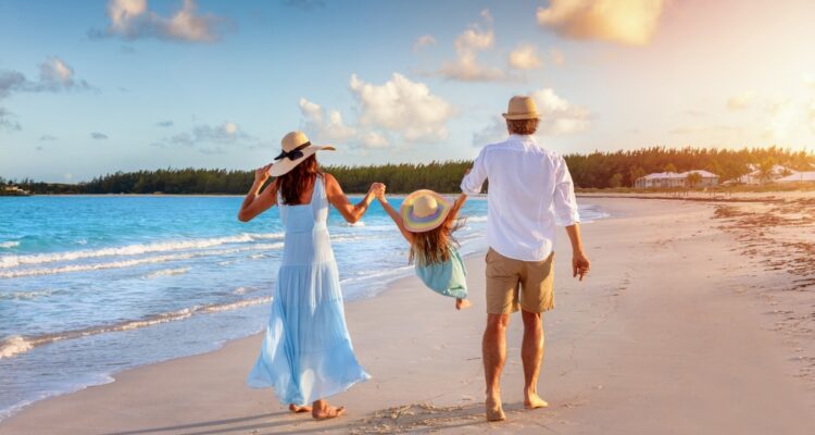 Family on a beach vacation