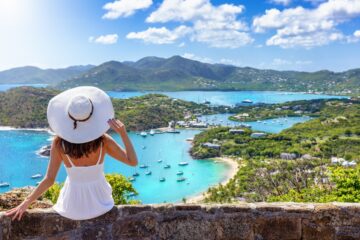 woman on island vacation