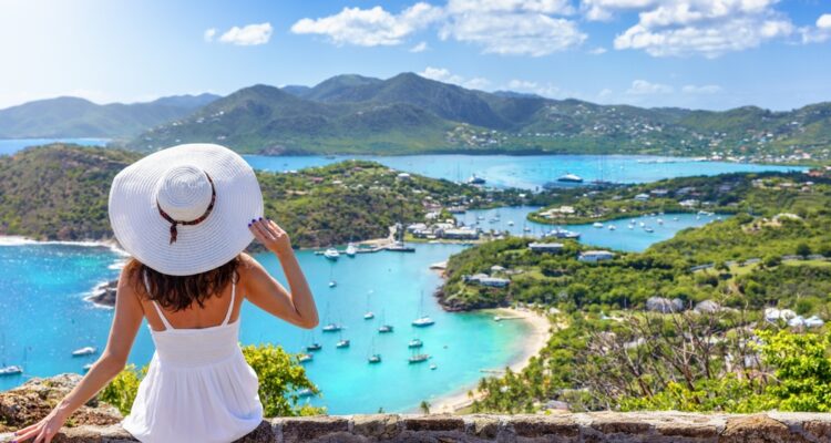 woman on island vacation
