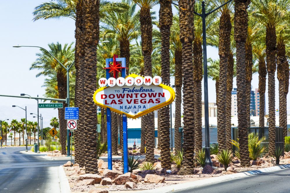 Downtown Las Vegas welcome sign at the strip