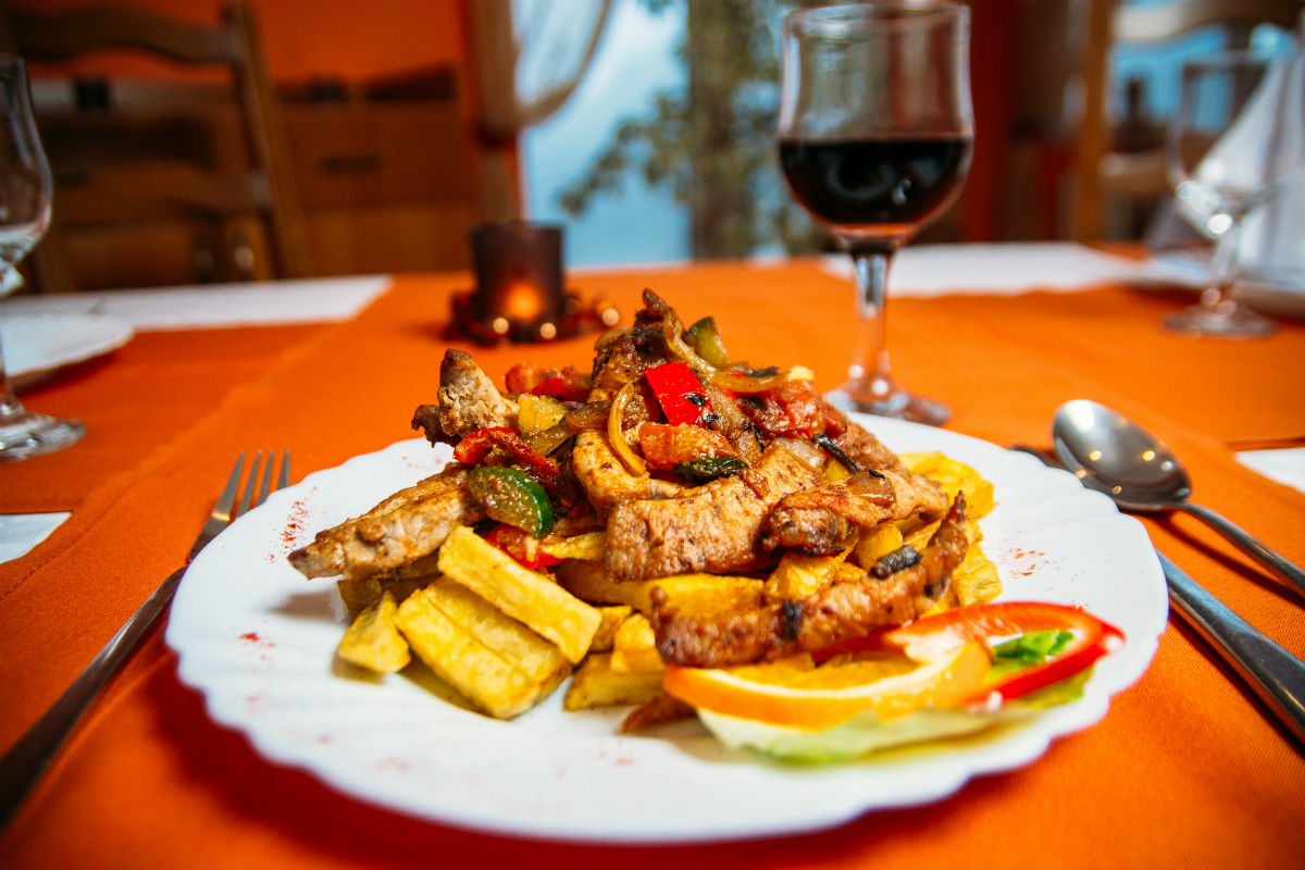 fancy chicken plate at restaurant