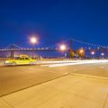 taxi with golden gate in background