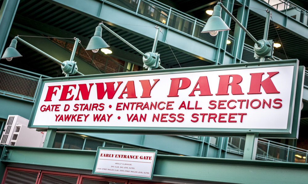 The Fenway Park Stadium Sign in Boston, Massachusetts,USA.